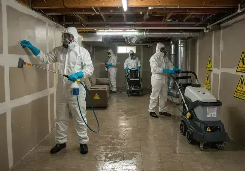 Basement Moisture Removal and Structural Drying process in Grundy County, MO